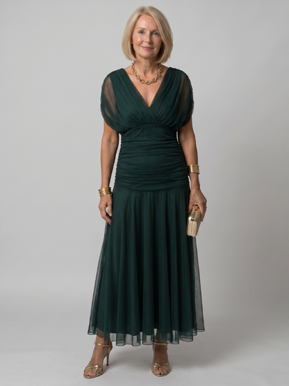 Robe Midi Fluide à Épaules Dénudées CALEN