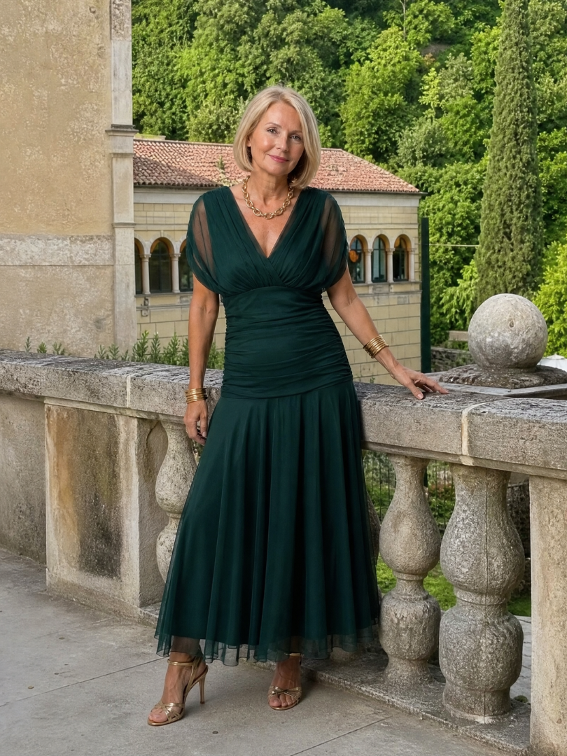 Robe Midi Fluide à Épaules Dénudées CALEN