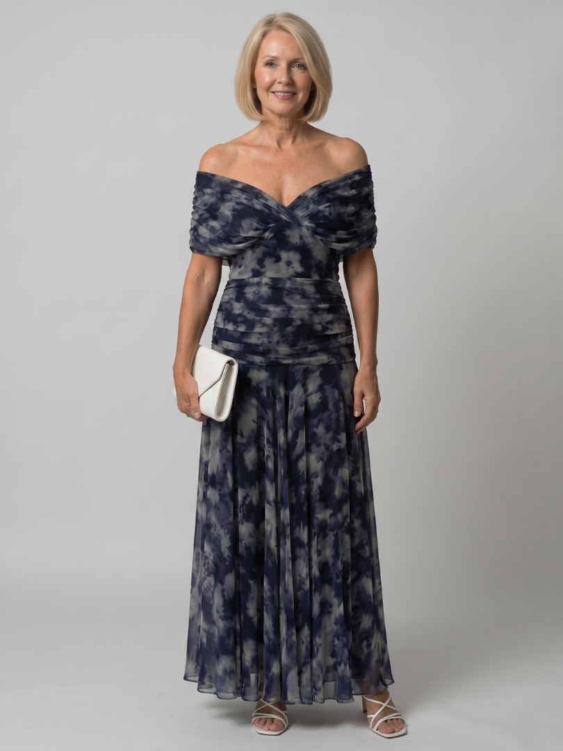 Robe Midi Fluide à Épaules Dénudées CALEN