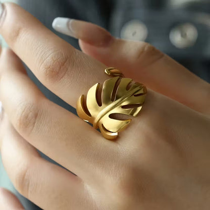 Bague à feuille de Monstera