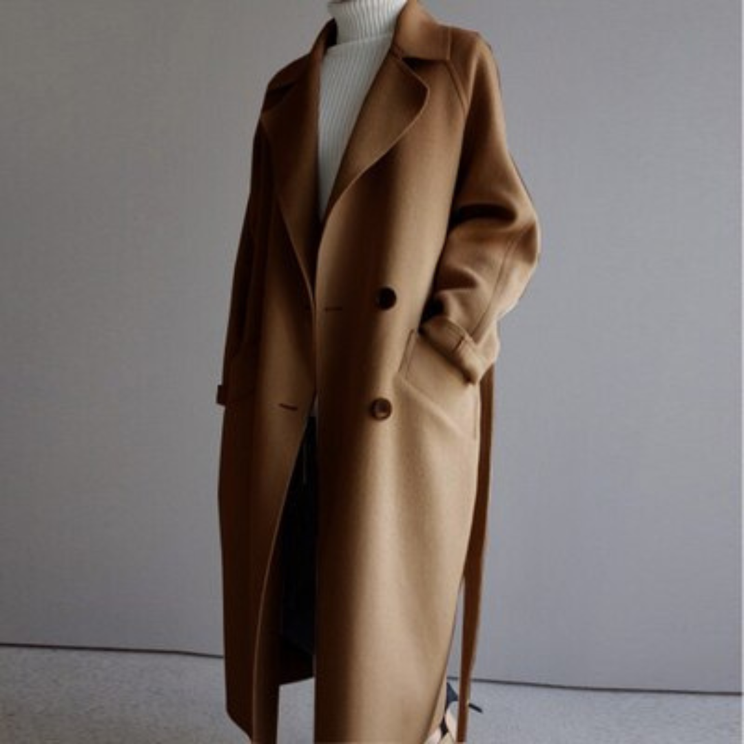 Trench-coat classique croisé ceinturé