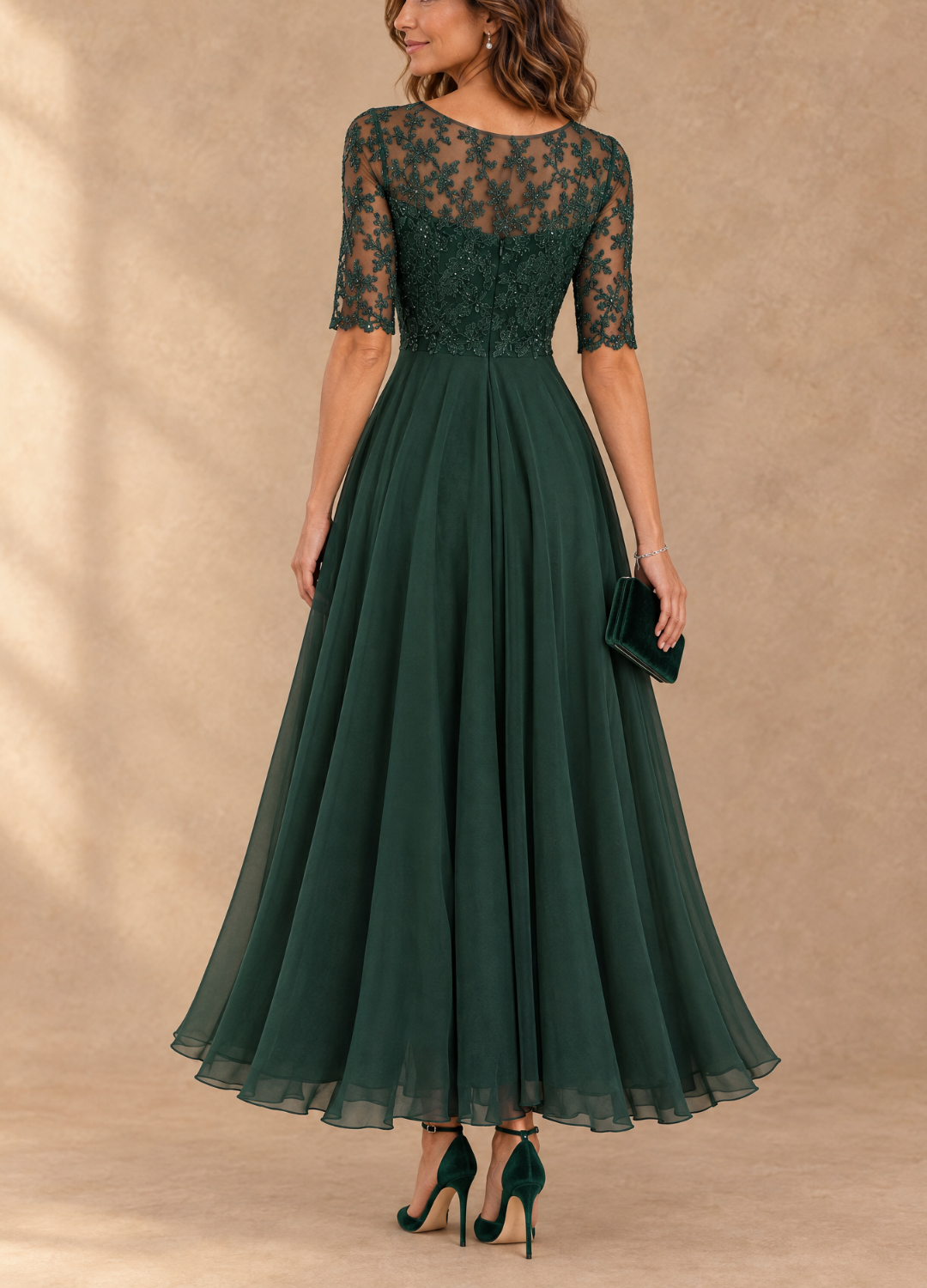 Abella | Robe en dentelle et mousseline