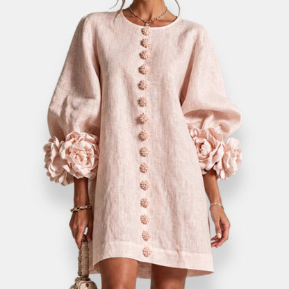 Robe Boutonnée à Poignets Fleuris DARLENE