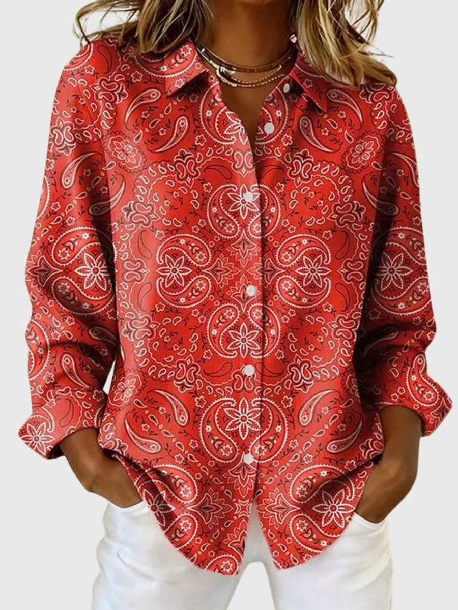 Blouse Boutonnée à Imprimé Cachemire JOANNA