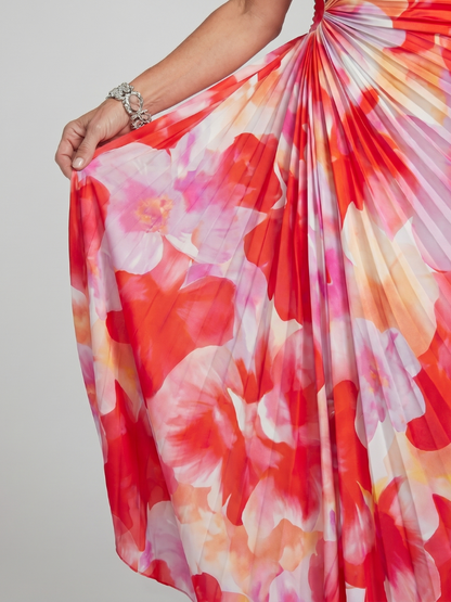 Robe Midi à Une Épaule et Buste Plissé TAYA
