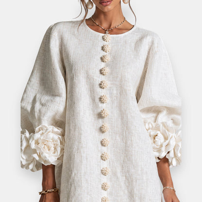 Robe Boutonnée à Poignets Fleuris DARLENE