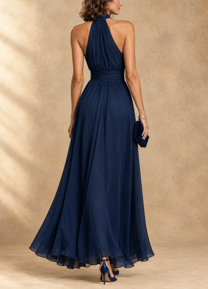 Paula | Robe longue en mousseline col licou