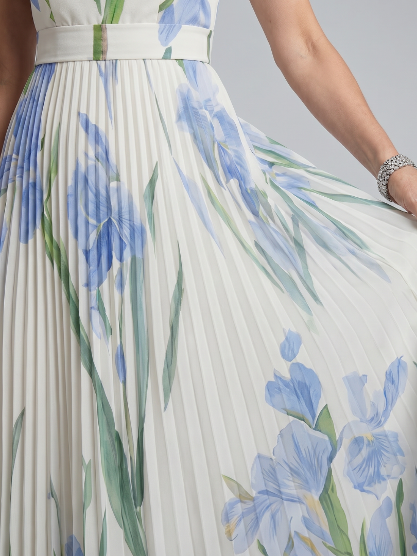 Robe Midi Sans Manches à Encolure Carrée et Imprimé Floral OPHELIA