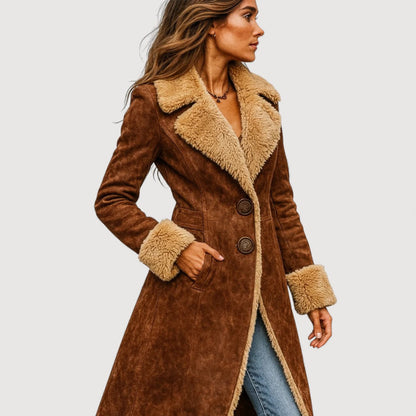 Manteau d'hiver en peau lainée
