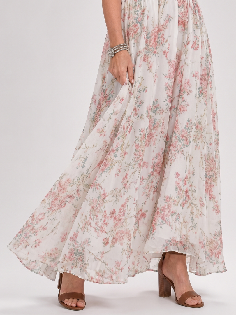 Robe Midi à Jupe Fluide et Imprimé Floral GUINEVERE