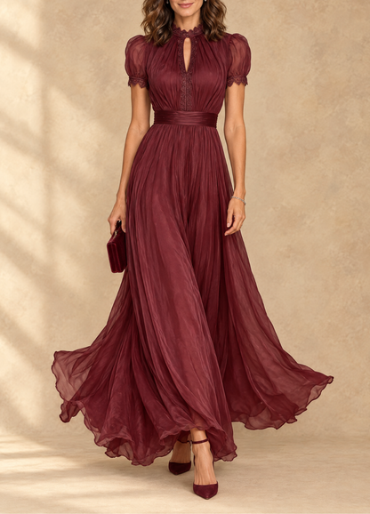 Elia | Robe longue froncée à encolure goutte