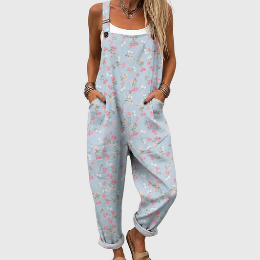 Combinaison bleue douce à motif floral