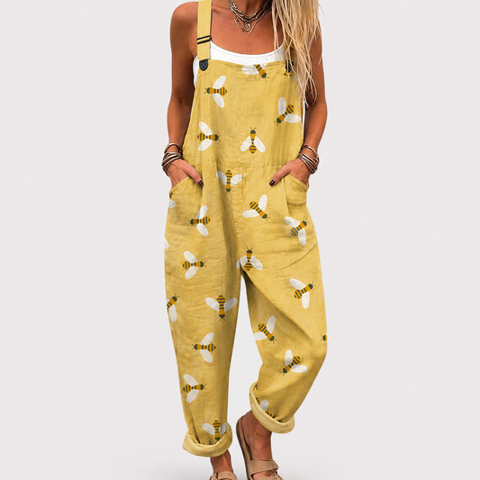 Combinaison jaune douce à motif abeilles