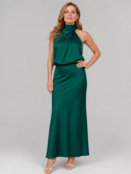 Robe Midi Sans Manches à Col Drapé NOPAL