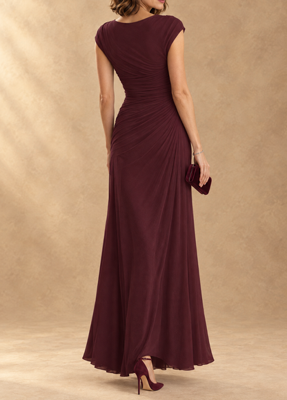Cynthia | Robe longue drapée col bénitier