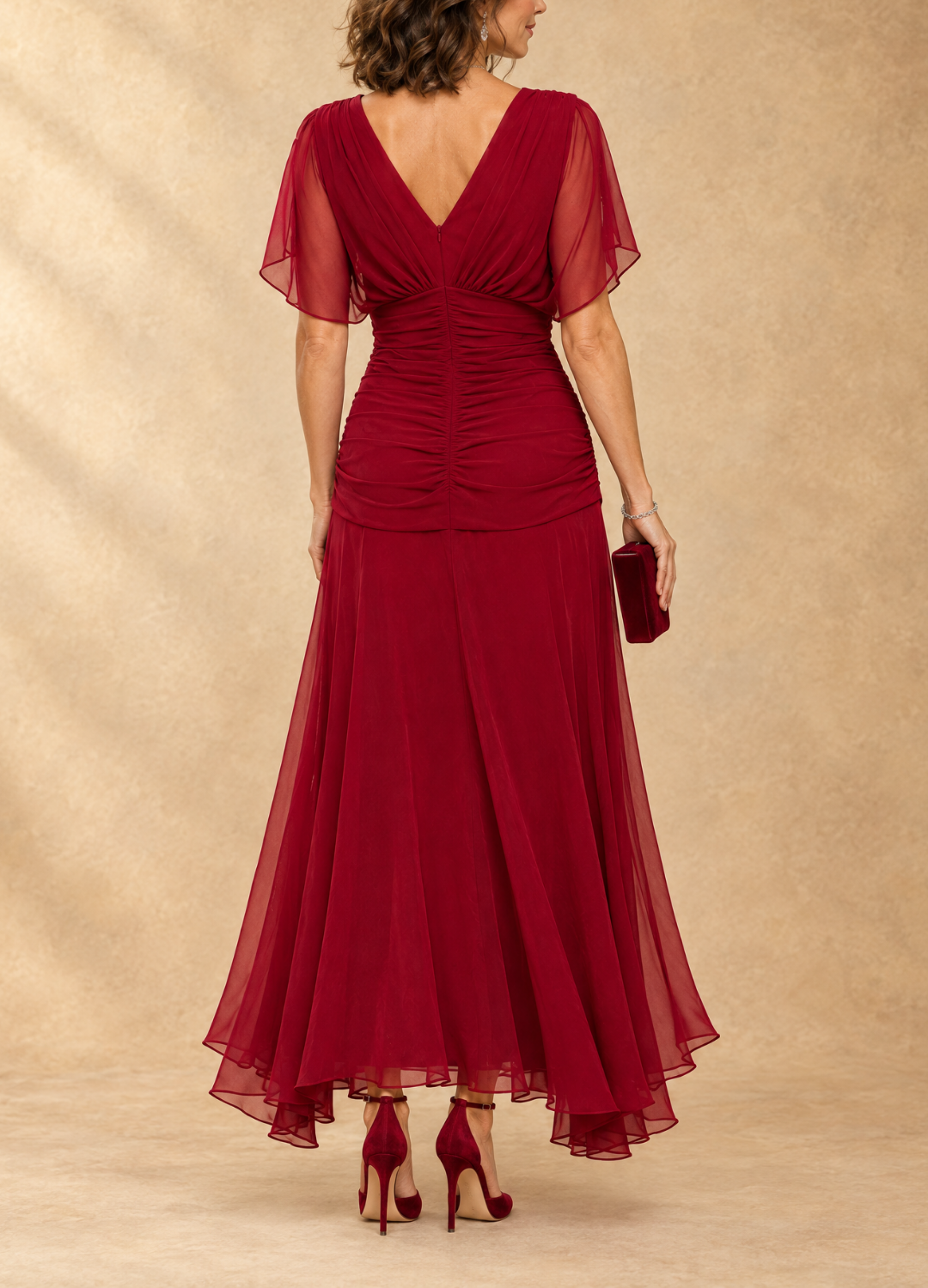 Emma | Robe longue de soirée drapée col V