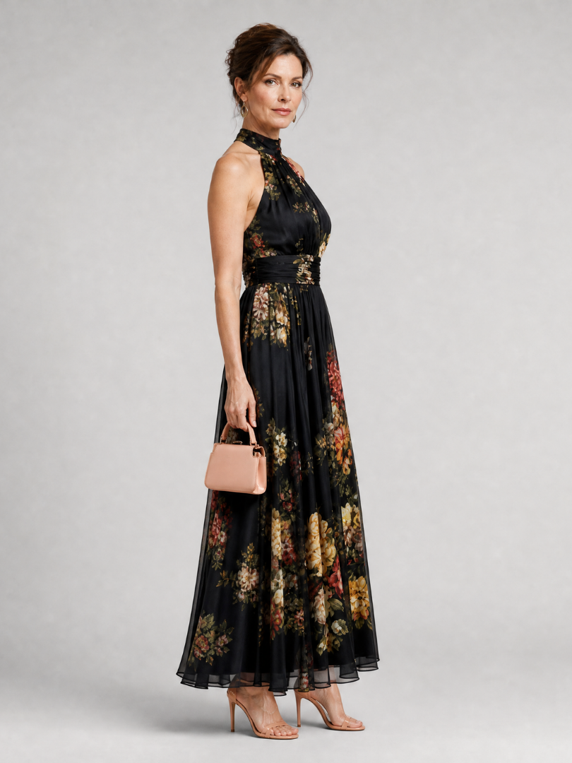 Robe Midi Florale à Col Halter SIOR