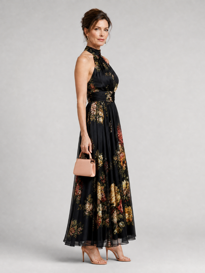 Robe Midi Florale à Col Halter SIOR