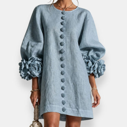 Robe Boutonnée à Poignets Fleuris DARLENE