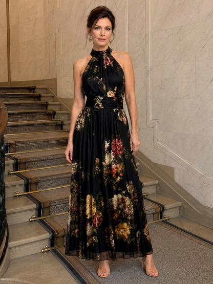Robe Midi Florale à Col Halter SIOR