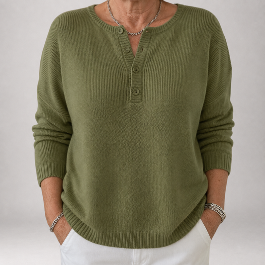 Faylinn™ | Pull en maille à patte henley boutonnée
