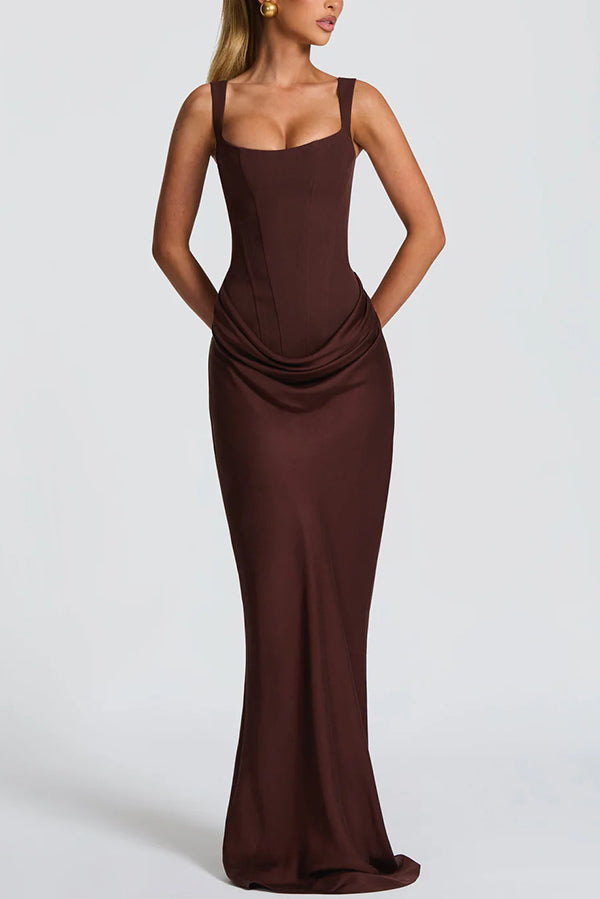 Leonor | Robe longue à col carré