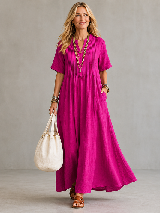 Nathalia | Robe Fluide à Nervures