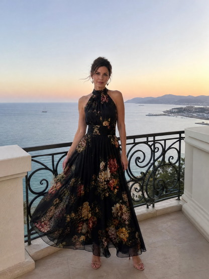 Robe Midi Florale à Col Halter SIOR