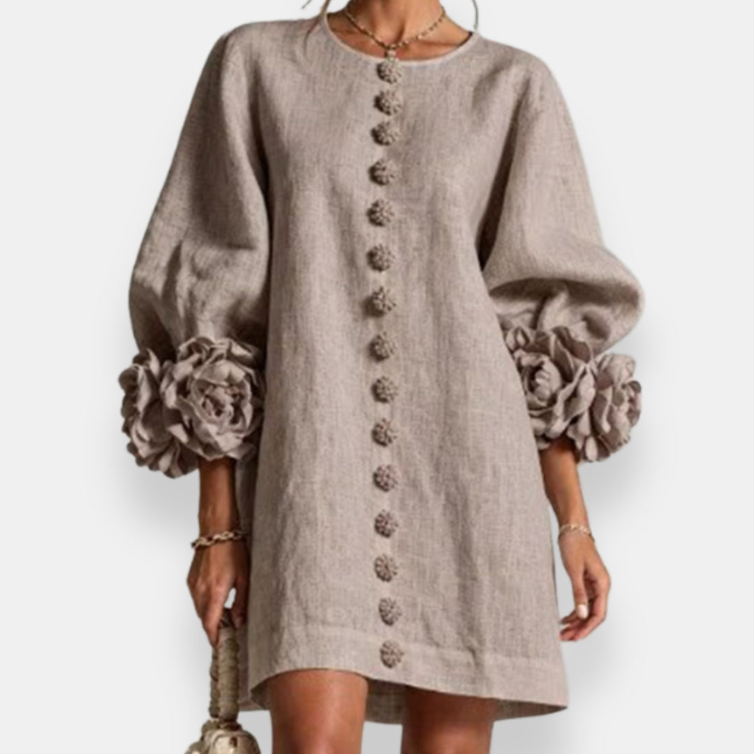 Robe Boutonnée à Poignets Fleuris DARLENE