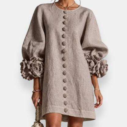 Robe Boutonnée à Poignets Fleuris DARLENE