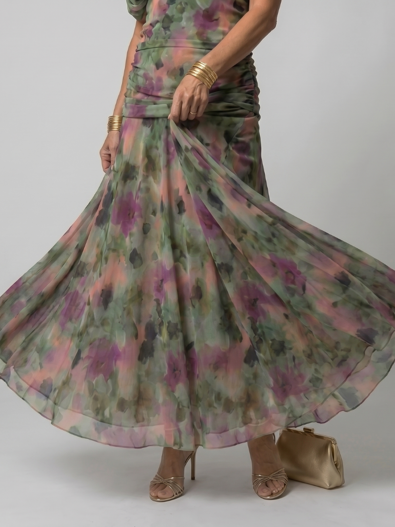Robe Midi Fluide à Épaules Dénudées CALEN
