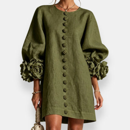 Robe Boutonnée à Poignets Fleuris DARLENE