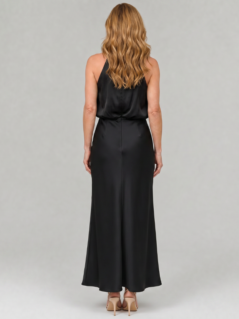 Robe Midi Sans Manches à Col Drapé NOPAL