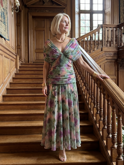 Robe Midi Fluide à Épaules Dénudées CALEN