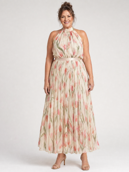 Robe Midi Florale à Col Halter AURELLE