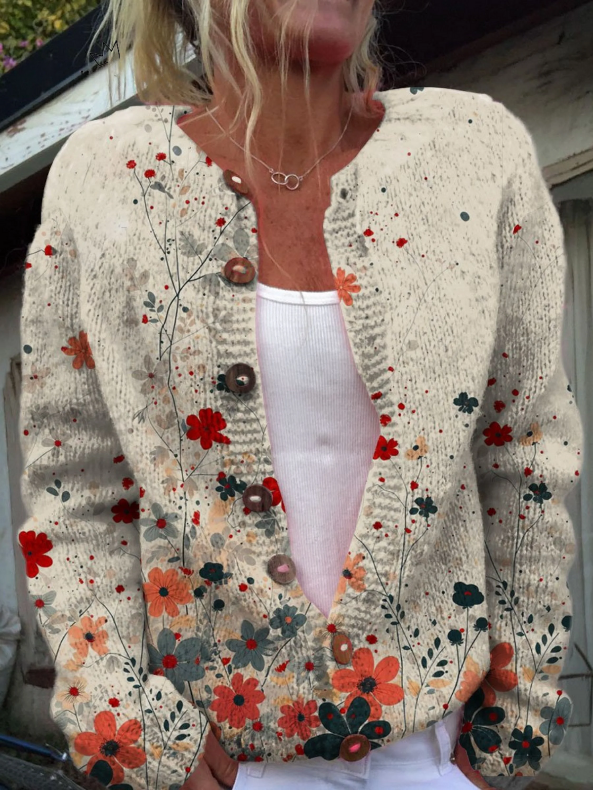Sabrina™ | Cardigan en maille vintage à fleurs