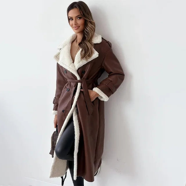 Trench-coat portefeuille ceinturé