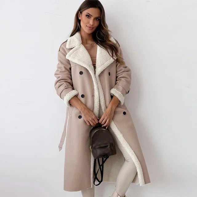 Trench-coat portefeuille ceinturé