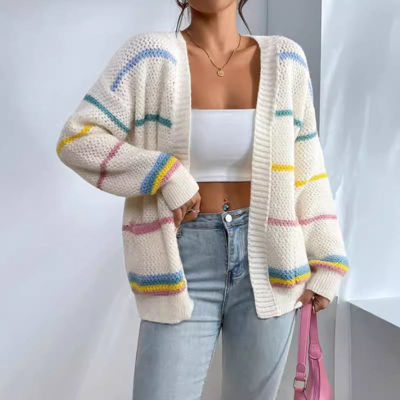 Cardigan Oversize en Maille Douillette à Manches Longues