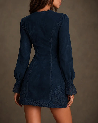 Celeste | Robe courte zippée à détails dentelle