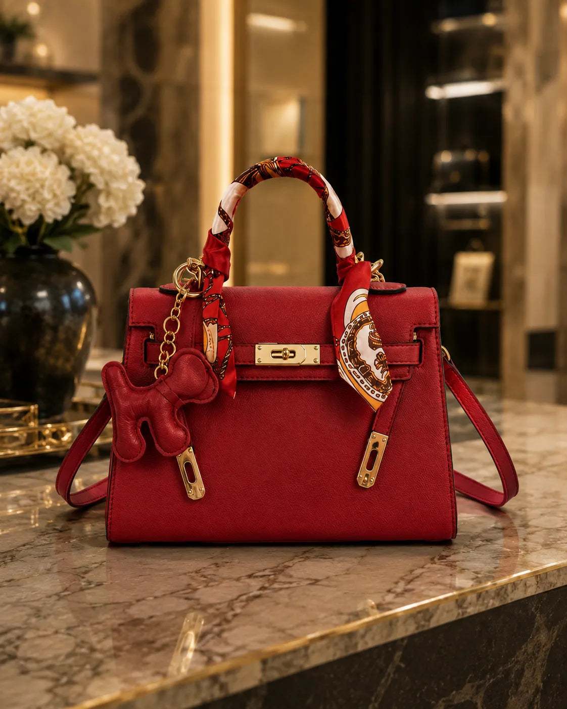 Celeste | Sac Structuré Élégant avec Foulard en Soie