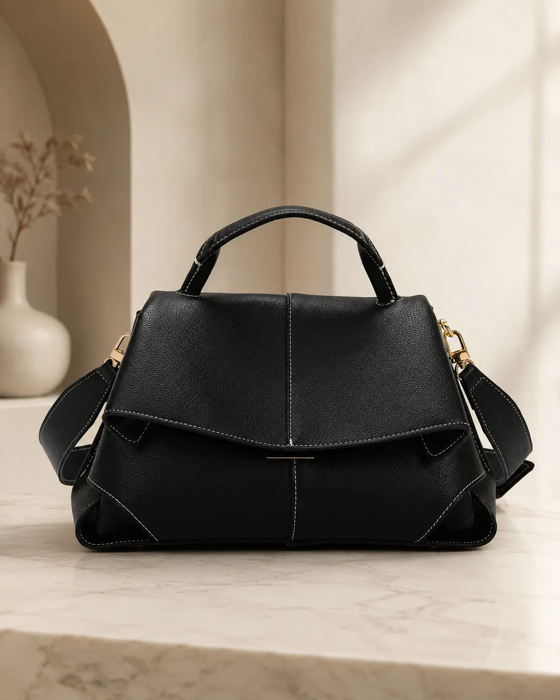 Vivienne | Sac Cartable à Pli Sculptural