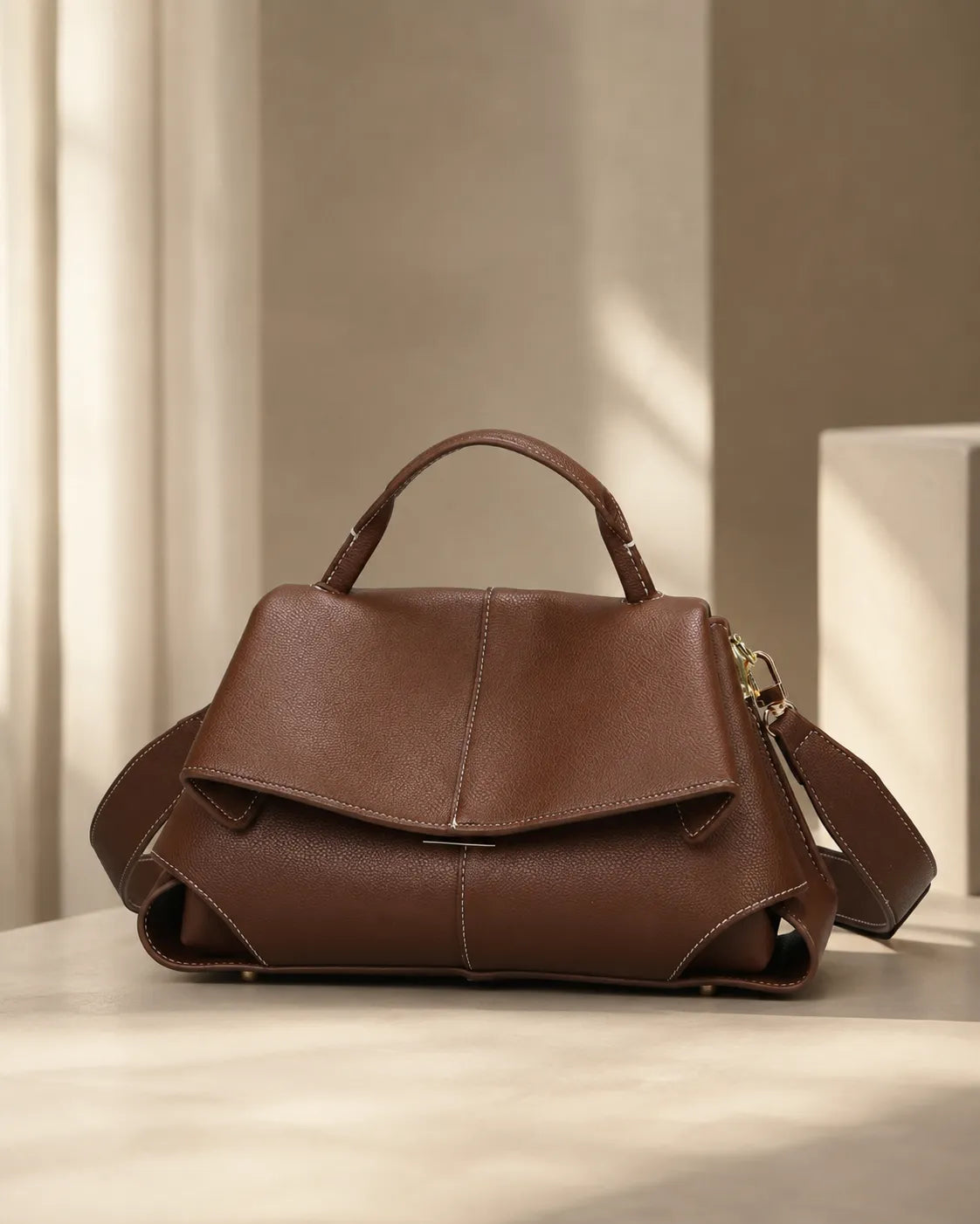 Vivienne | Sac Cartable à Pli Sculptural