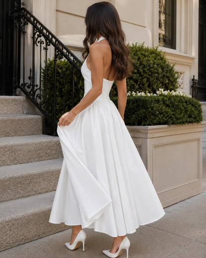 Celeste | Robe midi élégante à col licou