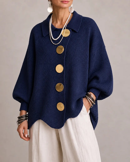 Elara | Cardigan oversize en maille à boutons