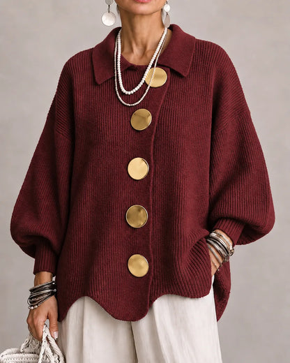Elara | Cardigan oversize en maille à boutons