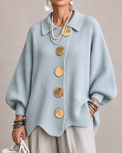 Elara | Cardigan oversize en maille à boutons