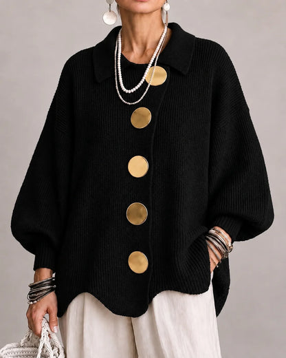 Elara | Cardigan oversize en maille à boutons