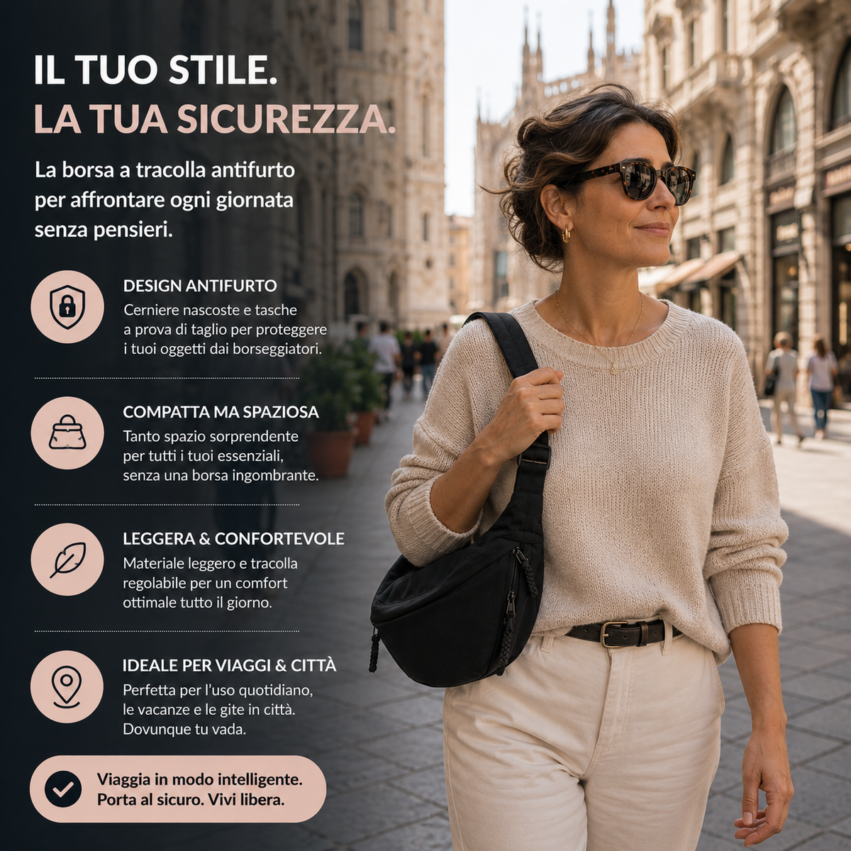 STELLA | Sac porté épaule antivol