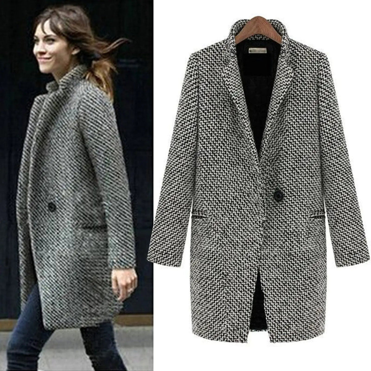 Manteau long ajusté élégant